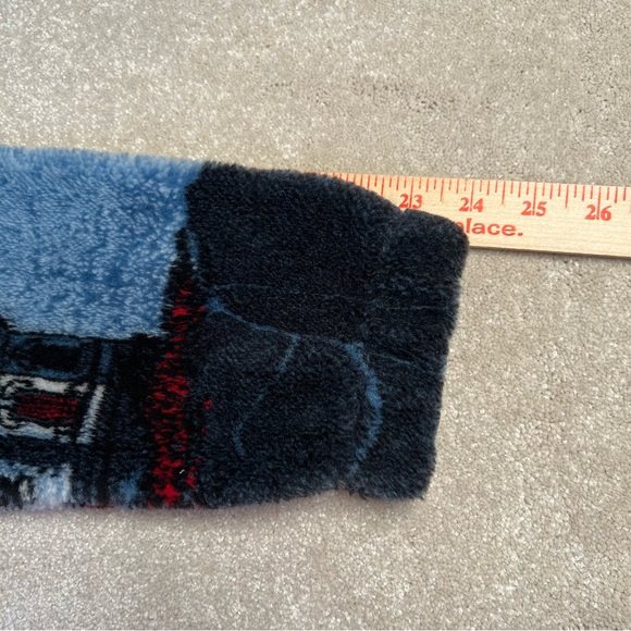 Vintage Coastal Cardigan Sweater Jacket Fleece Zip Up Lighthouse Made in USA Med - Picture 11 of 12